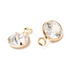 Brass Cubic Zirconia Charms ZIRC-K087-07KCG-3