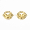 Brass Micro Pave Clear Cubic Zirconia Connector Charms KK-E068-VB358-2