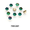 Hexagon Textured Glass Cabochons MRMJ-T009-163F-2