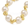 Rack Plating Brass & ABS Plastic Pearl Round Beaded Necklaces for Women NJEW-C059-30G-2