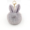 Easter Rabbit Faux Fluffy Ball Pendant Keychains PW-WG95913-02-1