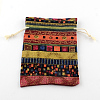 Ethnic Style Cloth Packing Pouches Drawstring Bags X-ABAG-R006-13x18-01-2