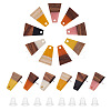 Craftdady 12 Pairs 6 Colors Resin & Wood Stud Earring Findings MAK-CD0001-04-1