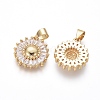 Brass Micro Pave Cubic Zirconia Pendants ZIRC-I032-01G-2