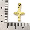 Rack Plating Brass Micro Pave Cubic Zirconia Pendants KK-C074-32G-02-3