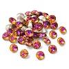 Pointed Back & Back Plated Glass Rhinestone Cabochons RGLA-J012-10mm-001VB-2