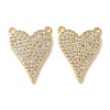 Brass Micro Pave Clear Cubic Zirconia Pendants KK-Q031-44G-04-1