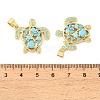 Brass Micro Pave Sky Blue Cubic Zirconia Pendants CU-CBA6938-05G-02-3