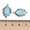 Synthetic Turquoise Faceted Leaf Pendants G-I375-04P-06-3