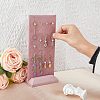 40-Hole Velvet Covered Wood Earring Display Stands EDIS-WH0012-23-3