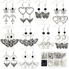DIY Alloy & Stainless Steel Goth Butterfly Moth Dangle Earring Making Kits DIY-SC0026-36-1
