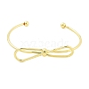 Brass Bowknot Cuff Bangles for Women BJEW-Z072-03G-05-2