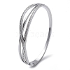 304 Stainless Steel Polymer Clay Rhinestone Hinged Bangles for Women BJEW-A011-16P-4