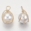 ABS Plastic Imitation Pearl Pendants KK-N235-020B-4