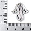 Rack Plating Brass Micro Pave Colorful Cubic Zirconia Religion Hamsa Hand Connector Charms KK-A234-048P-3