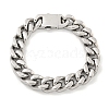 Non-Tarnish 201 Stainless Steel Cuban Link Chain Bracelets for Women and Men BJEW-F473-01P-02-1