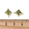 Brass Pave Cubic Zirconia Connector Charms KK-F892-53G-07-3