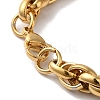 PVD Vacuum Plating 201 Stainless Steel Rope Chain Bracelets for Women Men BJEW-H612-01G-3