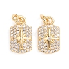 Brass Micro Pave Cubic Zirconia Pendants X-ZIRC-E164-31G-2