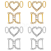 8Pcs 4 Style Brass Crystal Rhinestone Shoe Decoration FIND-HY0003-22-1