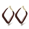 Brass Rhombus Hoop Earrings EJEW-A121-12D-G-2