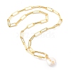 Flat Round Natural Baroque Pearl Pendant Necklaces NJEW-JN03085-2
