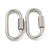 304 Stainless Steel Screw Carabiner Lock Charms STAS-C092-05E-P-1