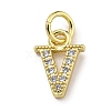 Initial Letter Brass with Cubic Zirconia Charms KK-Q814-26V-G-1