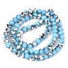 Electroplate Opaque Glass Beads Strands EGLA-A034-P6mm-M19-2