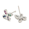 Rack Plating Brass Micro Pave Clear Cubic Zirconia Stud Earrings EJEW-N055-02P-RS-3