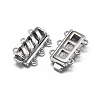 Anti-Tarnish Rhodium Plated 925 Sterling Silver Box Clasps STER-L057-017P-3