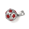 Trendy Necklace Findings 304 Stainless Steel FootBall/Soccer Ball Pendants STAS-L012-B01P-04-2