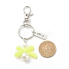 ABS Plastic Imitation Pearl  Beads and Acrylic Keychain KEYC-JKC00353-3