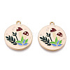 Autumn Theme Rack Plating Alloy Enamel Pendants X-ENAM-N055-085-2