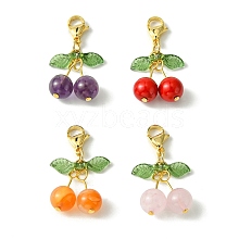Cherry Natural Gemstone Pendant Decorations HJEW-TA00098