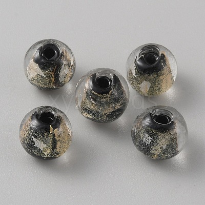 Handmade Gold Sand Lampwork Beads LAMP-WH0011-03A-02-1