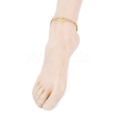 Ion Plating(IP) 304 Stainless Steel Multi-strand Anklets AJEW-AN00332-01-1