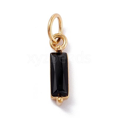 304 Stainless Steel Cubic Zirconia Pendants STAS-E487-21G-05-1
