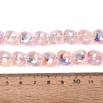Electroplate Transparent Glass Beads Strands EGLA-N057-02A-05-1