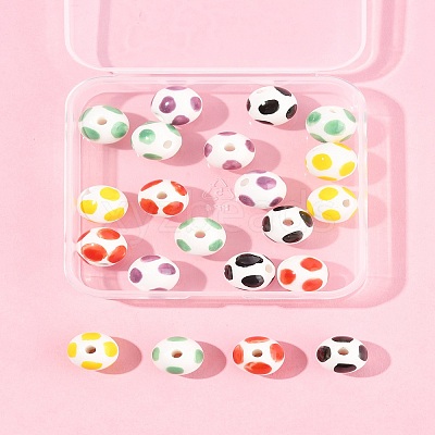 20Pcs 5 Colors Handmade Porcelain Beads PORC-FS0001-19-1