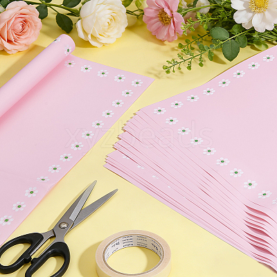 20Pcs Plastic Flower Bouquet Wrapping Paper DIY-WH0698-059-1