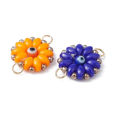 Glass & Lampwork Connector Charms PALLOY-YW0001-49-1