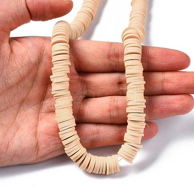 Flat Round Handmade Polymer Clay Beads CLAY-R067-10mm-53-1