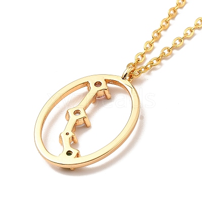 Colorful Cubic Zirconia Constellation Pendant Necklace NJEW-H166-01D-1