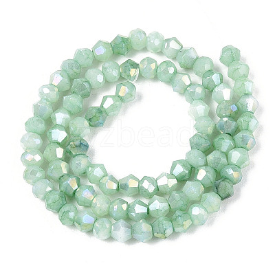 Ombre Effect Dyed Glass Beads Strands GLAA-T025-4mm-09F-1
