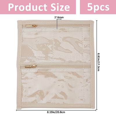 Portale Travel Velvet and PVC Loose Leaf Binder Jewelry Bags AJEW-WH0673-27B-1