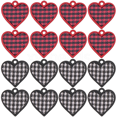 16Pcs 2 Colors Spary Painted Alloy Polyester Pendants FIND-SC0016-84-1