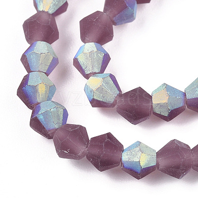 Imitate Austrian Crystal Bicone Frosted Glass Beads Strands EGLA-A039-T3mm-MB04-1