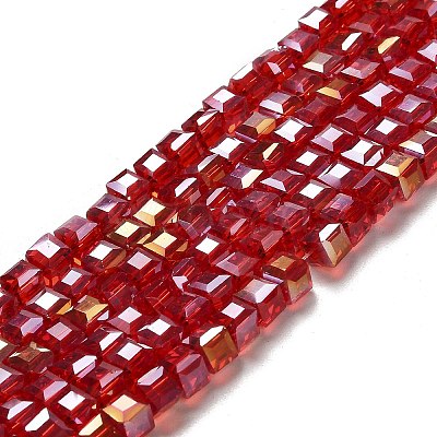 Electroplate Glass Beads Strands EGLA-D018-6x6mm-27-1