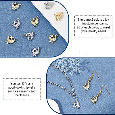40Pcs 2 Colors Rack Plating Alloy Pendants FIND-FH0004-51-1